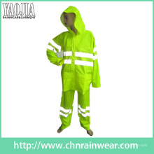 En471 Certificate PU Working Rainsuit / PU Reflective Safety Raincoat